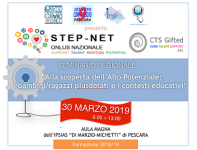 Seminario regionale: Alla scoperta dell'Alto Potenziale: i bambini/ragazzi plusdotati e i contesti educativi 